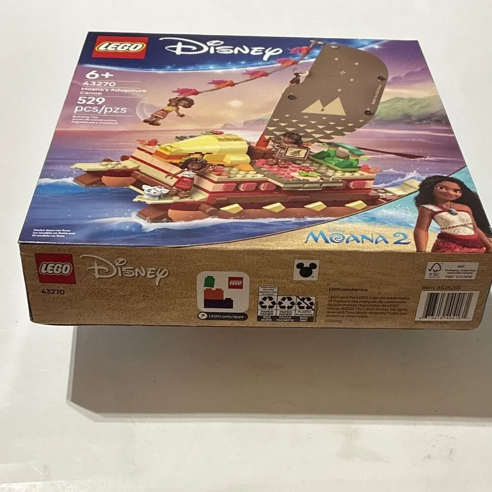 LEGO Disney Moana 2 Moana’s Adventure Canoe 43270 New Sealed 529 Pieces